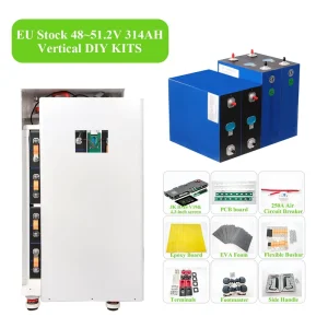 EU PL Stock Magazyn Vertical DIY 48V 280Ah 314Ah 15kw 16kw 32kw Lifepo4 Battery for Solar System LFP Battery With JK 200A BMS