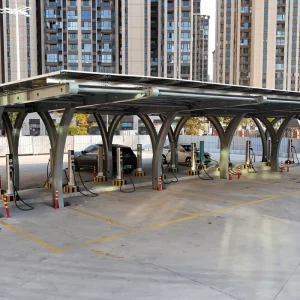 Earthquake Resistant Solar Carport Mounting Bracket ZAM Steel Structure for Multi Car Parks