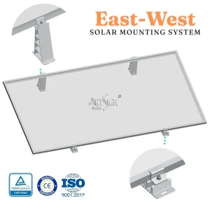 East West Solar Mounting System Aluminum 6005 T5 Fixed Angle Tilt Brackets for Flat Roof PV Panel Structure