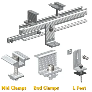 Easy Installation Solar L Feet Bracket Roof Solar Mounting System Solar Panel Mounting Bracket Aluminum PV Accessories