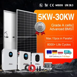 Easy Installation Solar Power System 3kW 5kW 10kW 15kW 20kW Solar Panel System Kit with Lithium Battery and Inverter