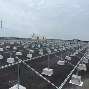 Easy Quick Installation Concrete Cement Foundation Galvanized Steel Terrace Ground Flat Roof Solar Panel Mounting