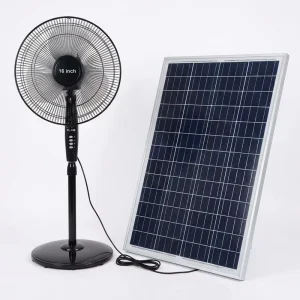 Emergency Solar Fan YL 168 16 Inch Rechargeable Pedestal Fan with 3 Speed High Airflow for Off Grid Living