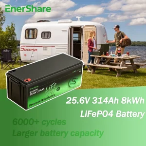 Enershare Batterie Lithium 8kwh 24v 314Ah Lifepo4 Battery Pack Adaptive off Grid Solar Inverter RV Rural Storage