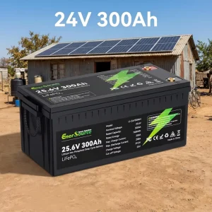 Enersource 24V 25.6V 280 300 314Ah lithium battery Solar Energy Emergency Backup Power Supply for Home RV Street Vendor Stall