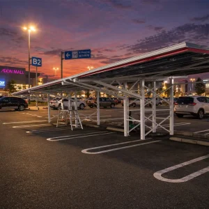 Engineering Project Special Sturdy Zinc-Aluminum-Magnesium Alloy Steel Hot-Dip Galvanized Solar PV Parking Carport