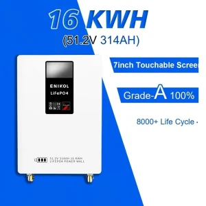 Enikol 48V 300Ah LiFePO4 Solar Battery Pack 15kWh 16kWh Lithium Ion Energy Storage for Home and Off Grid System