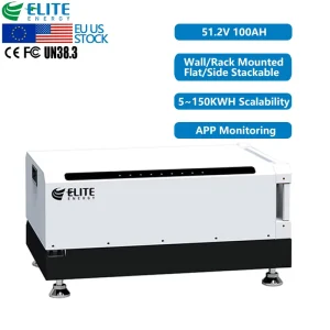 Eu Stock Inverter Battery Lithium Ion 48V 51.2V 100Ah 5Kwh 10Kwh 20Kwh Lifepo4 Power Wall Mounted Household Solar Power Systems