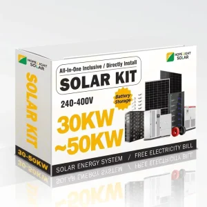Expandable 30kW 50kW Solar System with Solar Panels, Battery, and Inverter