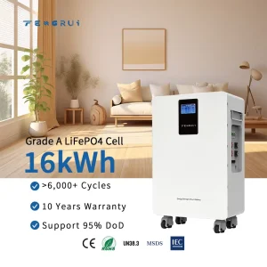 Expansion 16kWh 51.2V Grade A Solar LiFePO4 Battery Cells with Smart BMS