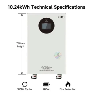 F5200 51.2V 200Ah Lithium Battery 8000 Cycles Solar Storage Battery with WiFi Bluetooth