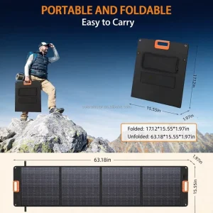 FB10 200W Foldable Portable Solar Panel Kit 24% Conversion Efficiency Waterproof Outdoor Solar Power Station