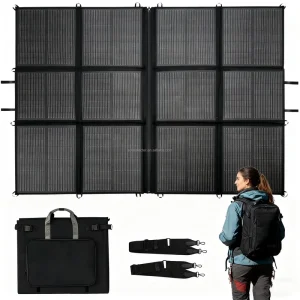 FB56 440W Portable Foldable Solar Panel 17.2lbs 25% Efficiency SolarBag 220W Split Black
