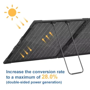 FULLSUN SOLAR 400W Foldable Solar Panel 4 Plates ETFE Black for Outdoor Camping Use