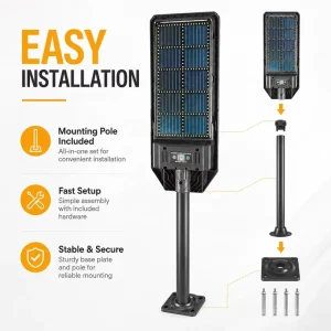 Factory 300W Customizable Outdoor IP65 Waterproof Solar Street Light with Solar Panels
