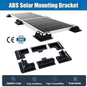 Factory ABS Solar Mounting Waterproof PV Panel Corner Mount Support Bracket Black White