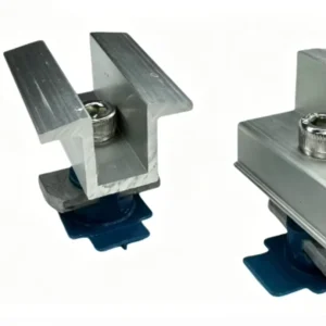 Factory AL6005 T5 Aluminum Solar Mid and End Clamp for Metal Roof Rail Mount Solar Panel Mounting System Accessories