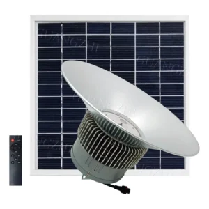 Factory Direct 200W Aluminum Fin Solar LED High Bay Light, Ceiling-Mount, Indoor Stadium/Warehouse/Courtyard