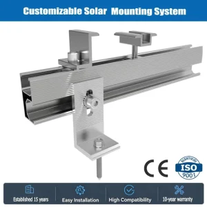 Factory Direct 6005-T5 Anodized Aluminum Solar Roof Mounting Rails and Related Accessories