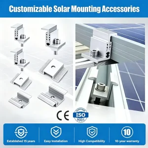 Factory Direct Adjustable Solar End Clamp Mid Clamp Kit Aluminum Solar Mounting Bracket for Solar Mount System