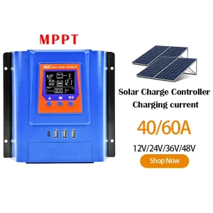 Factory Direct MPPT Solar Charge Controller 20A 30A 40A 60A 12V 24V 36V 48V Auto Solar Charging Controller