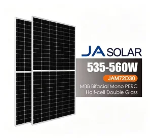 Factory Direct Sale JA SOLAR JAM72D30MB 535-560W Bifacial Dual Glass Mono Half Cell Solar Panel