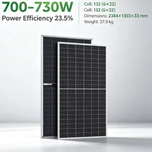 Factory Mono Solar Panel 700W 710W 730W 132 Half Cells 23.5% Efficiency Large Ground PV Power Station