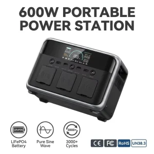 Factory OEM 481Wh Ternary Lithium Portable Power Station 600W Solar Generator AC DC Output for Home Backup Camping