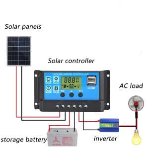 Factory Price 10A 20A 30A PWM Solar Charge Controller 260W Max PV LCD Display Lighting Function 12V 24V Systems MPPT