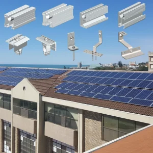 Factory Price 2.4m Solar Railing System Aluminum Alloy Solar Roof Mount Bracket in Industrial Roof for Philippines