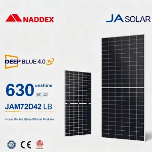 Factory Price JA Solar 4.0 Pro JAM72D42 LB 630W N type Double Glass Bifacial Solar Panel PV Module for Home Commercial System