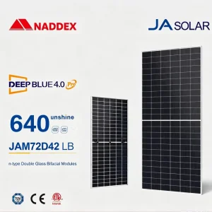 Factory Price JA Solar 4.0 Pro JAM72D42 LB 640W N type Double Glass Bifacial Solar Panel PV Module for Solar Energy Systems