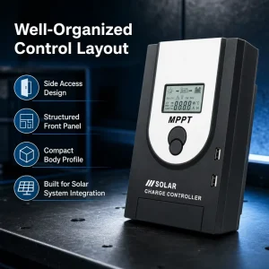 Factory Smart Solar Charge Controller with Optional Bluetooth, MPPT, 12V/24V Auto, for Home and RV
