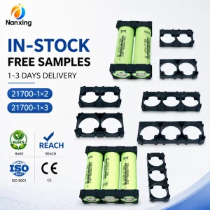 Flame Retardant ABS+PC Modular 1×2 21700 Battery Holder Interlocking Splicing Bracket For LiFePO4 Li ion Battery Pack DIY