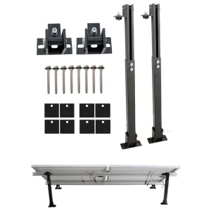Flat Roof Solar Mounting System Stainless Steel and Aluminum Adjustable Tilt 130 mph Wind Load