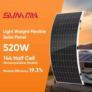 Flexible Solar Panels Sunman Earc 430w 520w Monocrystalline High Efficiency Ultra Thin Flexible Solar Panel Custom for Car Roof