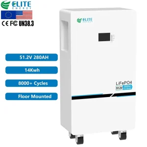 Floor Home Lifepo4 Battery 51.2V 280Ah 14Kwh Lithium Ion Batteries Solar Power Storage Wall Mount System 48V Energy LFP Vertical