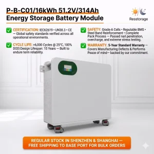 Floor Standing 48V 300Ah Lithium Battery Pack 15kWh Mobile Solar ESS with Wheels for Villa Hybrid Solar Inverter System