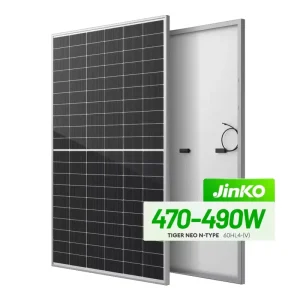For 120cells Tiger Neo HJT N Type Mono All Black Half-Cell Double-Glass Solar Panel 470-490W 22.71% Efficiency Residential