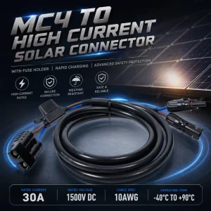 For Solar Charging Cable Fuse Holder XLPE Tinned Copper Conductor DC 1000V Rated Heavy Duty Battery Plug for Portable Power