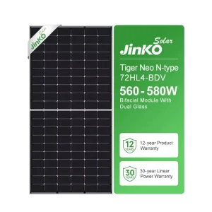 For Tier 1 Solar Panel 560 580W Tiger Neo N Type Mono Half Cell Bifacial Dual Glass 21.68% 22.45% Efficiency 25 Year