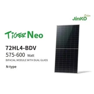 For Tiger Neo N-Type 570W Bifacial Double-Glass Solar Panel with 22.84% Efficiency Photovoltaic Module