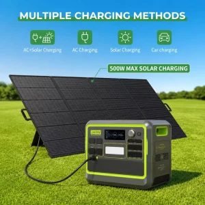 Fossibot F2400 Camping RV UPS Power Supply Fast Charging Solar Generator Energy System 2400W LiFePO4 Portable Power Station