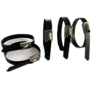 Free Sample 4.6mm X 200mm Self Locking Metal Zip Tie 304 316 Ball Lock PVC Coated Stainless Steel Cable Tie For Solar Panels
