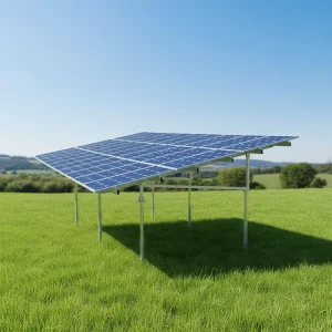 GT RL 02 Aluminum Solar Panel Roof Mounting Rail, 1 kW PV System, Natural Silver, 130 mph Wind Load