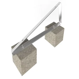 GT-RL 02 Flat Roof Solar Panel Mounting Kits Stainless Steel Aluminum Fixed Ballast Triangle System 130mph Wind Load