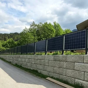 Galvanized High Wind Resistant Agrivoltaic Vertical Bifacial Solar Fence PV Ground Mounting System for Farmland Crop Planting