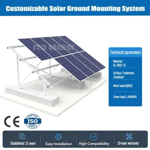 Ground-Mount Solar Panel Mounting Bracket and Racking System