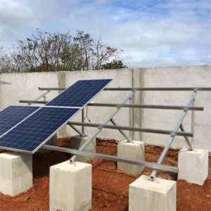 Ground Mount Solar Racking System for Solar Panels Aluminum Steel BS 6399-2 Standard Custom Tilt Angle 10-Year Service Life
