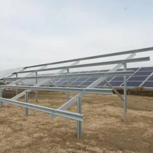 Ground Solar Support Flat Roof Steel PV Structure with Galvanized Solar Rail